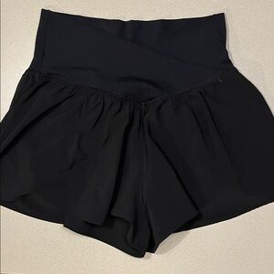 Aerie Offline Real Me Black High-Rise Skorts